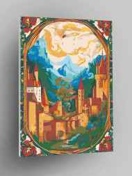 Raqamlar bo&#039;yicha rasm &quot;Tog&#039;lar yaqinidagi qal&#039;a&quot;