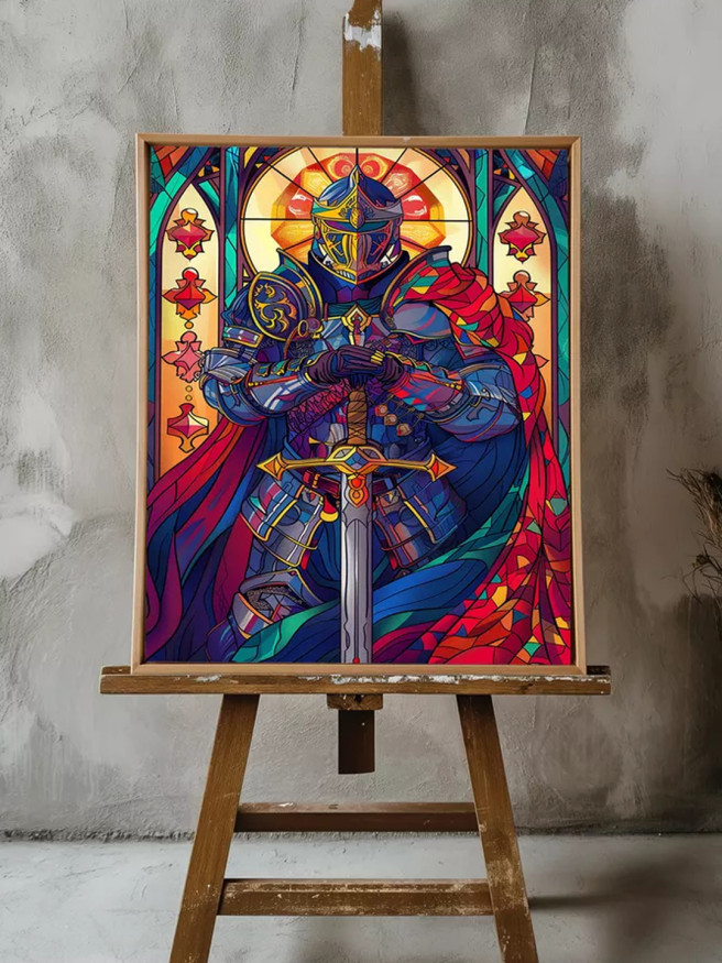Постер на холсте &amp;quot;Рыцарь света в витражах&amp;quot;