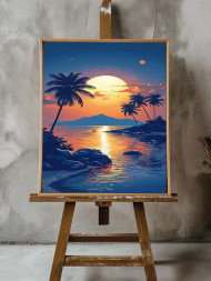 Постер на холсте &amp;quot;Тропический закат над лагуной&amp;quot;