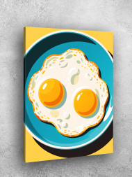 Holstga bosilgan poster &quot;Ikki sarili qovurilgan tuxum&quot;