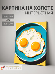 Holstga bosilgan poster &quot;Ikki sarili qovurilgan tuxum&quot;