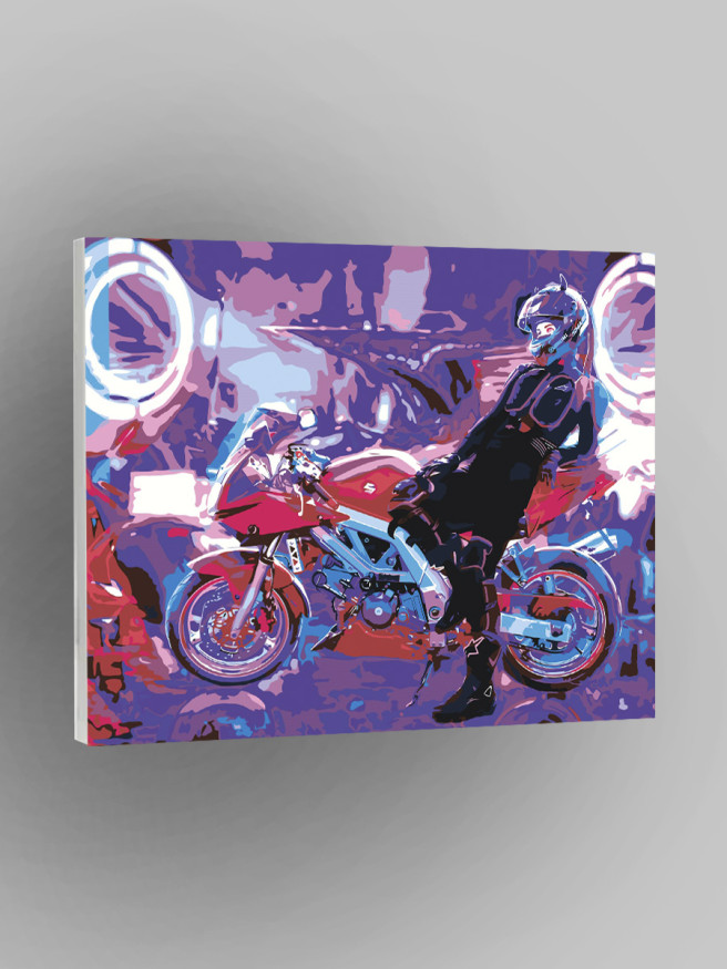 Fluorescent raqamlar bo&amp;#039;yicha rasm &amp;quot;Mototsikl poygasi&amp;quot; 