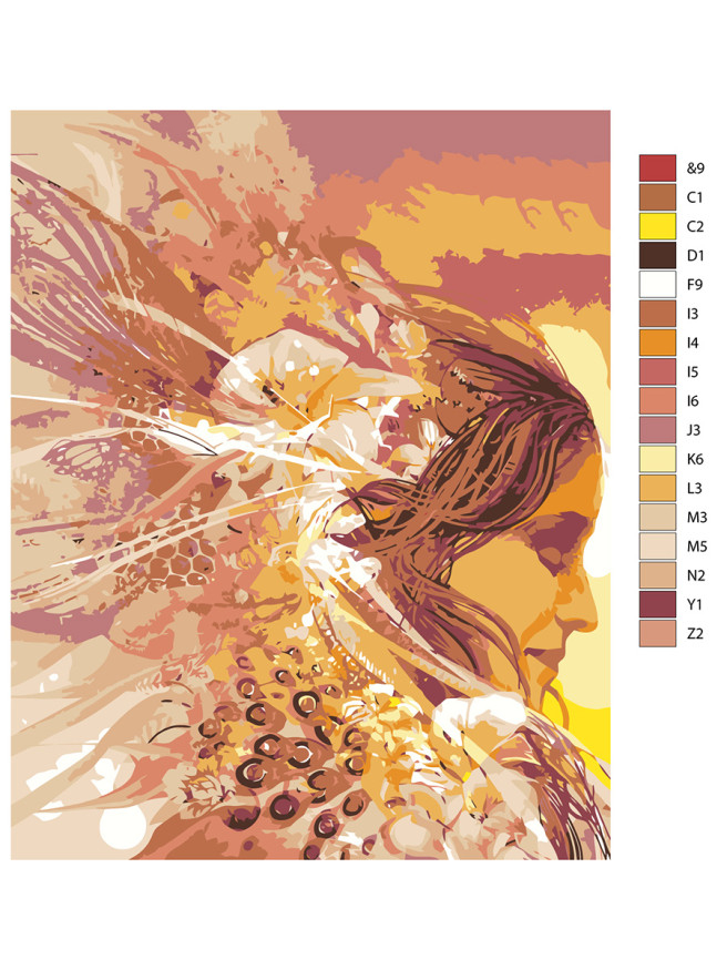 Raqamlar bo&amp;#039;yicha rasm &amp;quot;Nurli qiz&amp;quot;