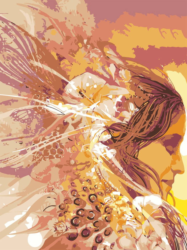 Raqamlar bo&amp;#039;yicha rasm &amp;quot;Nurli qiz&amp;quot;