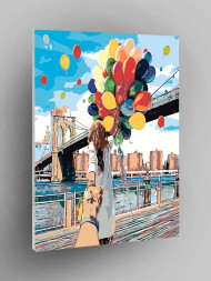 Raqamlar bo&#039;yicha rasm &quot;Ko&#039;prik oldidagi pufaklar ushlagan qiz&quot;