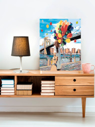 Raqamlar bo&#039;yicha rasm &quot;Ko&#039;prik oldidagi pufaklar ushlagan qiz&quot;