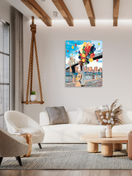 Raqamlar bo&#039;yicha rasm &quot;Ko&#039;prik oldidagi pufaklar ushlagan qiz&quot;