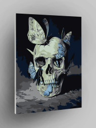 Картина по номерам "Череп и бабочки"