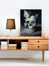 Картина по номерам "Череп и бабочки"