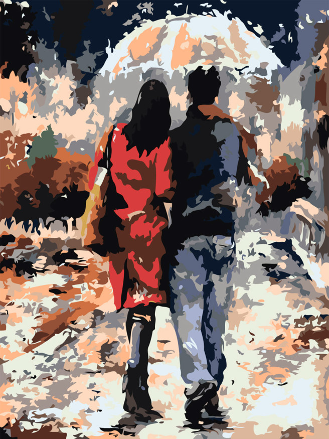 Raqamlar bo&amp;#039;yicha rasm &amp;quot;Yomg&amp;#039;ir tagidagi juftlik&amp;quot;