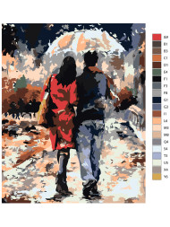 Картина по номерам &amp;quot;Пара под дождём&amp;quot;