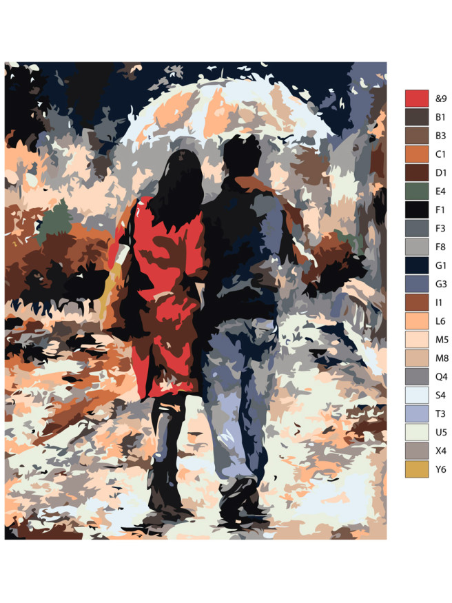 Raqamlar bo&amp;#039;yicha rasm &amp;quot;Yomg&amp;#039;ir tagidagi juftlik&amp;quot;