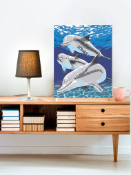 Raqamlar bo&#039;yicha rasm &quot;Uch delfin&quot;