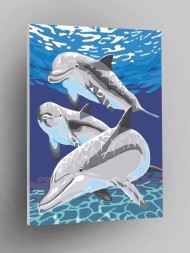 Raqamlar bo&#039;yicha rasm &quot;Uch delfin&quot;