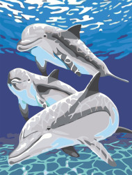 Raqamlar bo&#039;yicha rasm &quot;Uch delfin&quot;