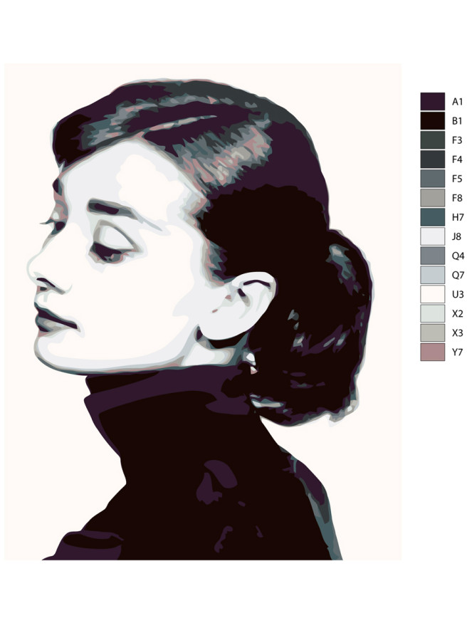 Raqamlar bo&amp;#039;yicha rasm &amp;quot;Odri Hepbern&amp;quot;