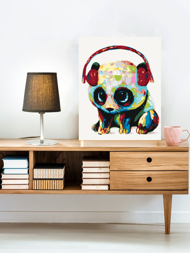 Картина по номерам &amp;quot;Панда в наушниках&amp;quot;
