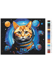 Raqamlar bo&#039;yicha rasm &quot;Kosmosdagi mushuk&quot;