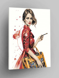 Картина по номерам "Художница в красном"