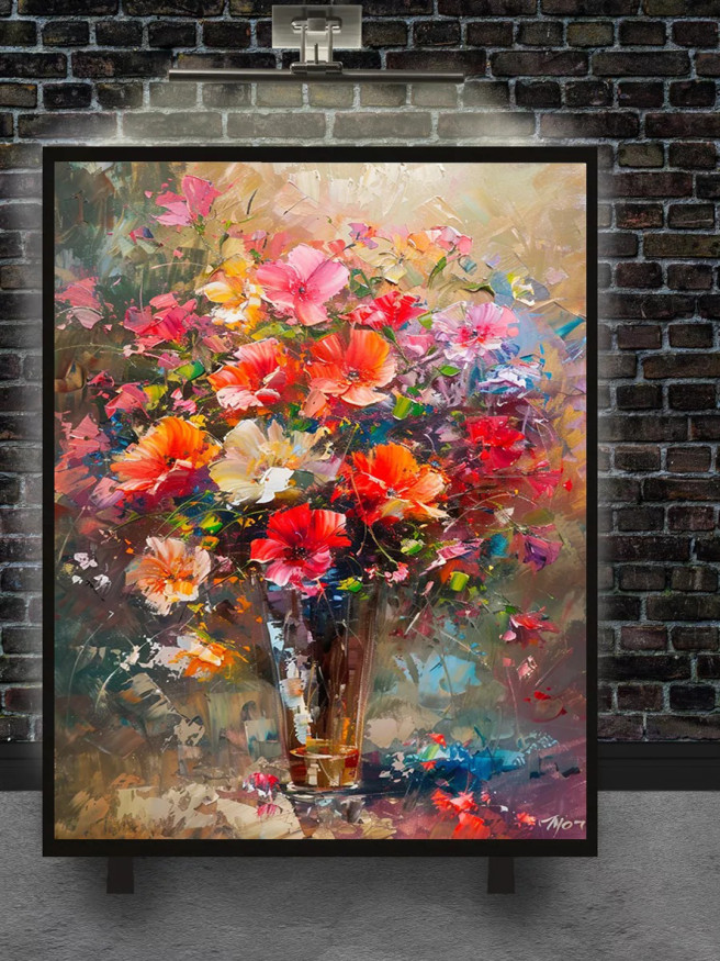 Постер на холсте &amp;quot;Яркий букет в вазе&amp;quot;