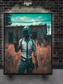 Постер на холсте &amp;quot;Боец PUBG с оружием&amp;quot;