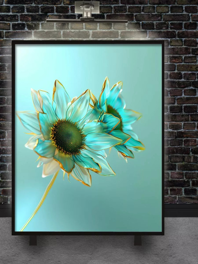 Holstga bosilgan poster &amp;quot;Biryoza kungaboqar gullari&amp;quot;