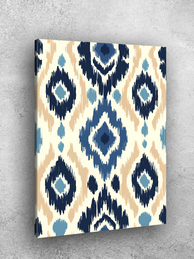 Holstga bosilgan poster &amp;quot;Ko‘k uyg‘unlik naqshlari&amp;quot;