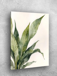 Holstga bosilgan poster "Yashil o‘simlik barglari"