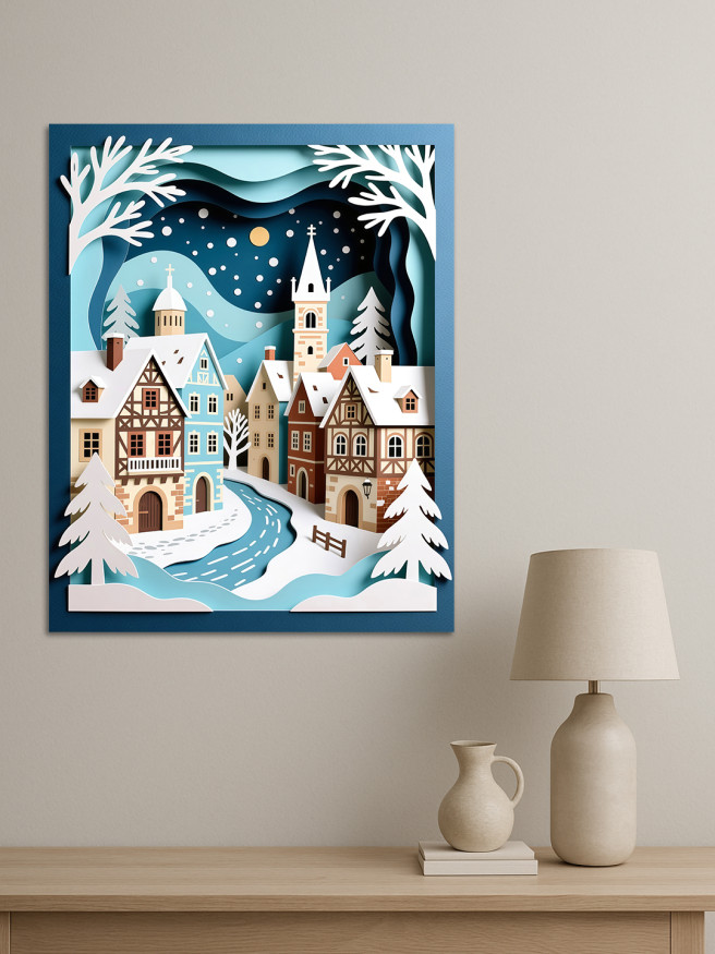 Постер на холсте &amp;quot;Зимний старый город&amp;quot;