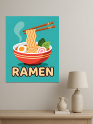 Постер на холсте "Рамен в яркой миске"