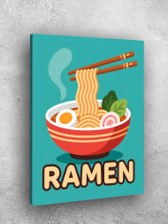 Постер на холсте "Рамен в яркой миске"