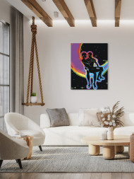 Raqamlar bo&#039;yicha rasm &quot;Qo&#039;rqqan mushuk adyolda&quot;