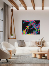 Fluorescent raqamlar bo&#039;yicha rasm &quot;Rangli ajdaho&quot; 