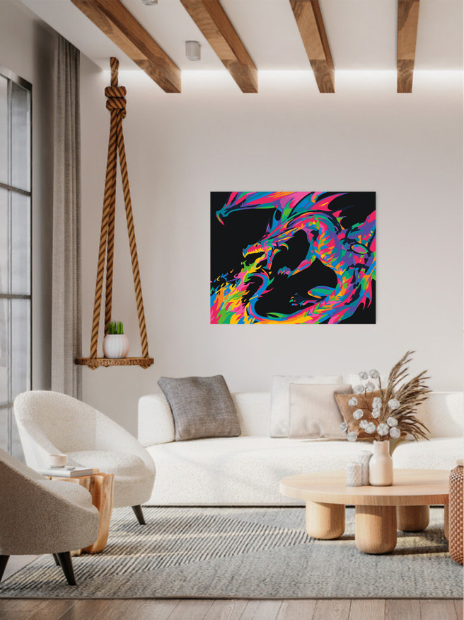 Fluorescent raqamlar bo&amp;#039;yicha rasm &amp;quot;Rangli ajdaho&amp;quot; 