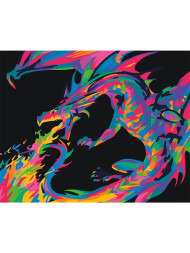 Fluorescent raqamlar bo&#039;yicha rasm &quot;Rangli ajdaho&quot; 