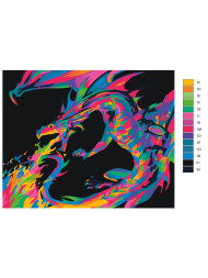 Fluorescent raqamlar bo&#039;yicha rasm &quot;Rangli ajdaho&quot; 