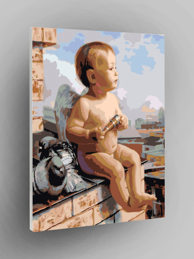 Картина по номерам &amp;quot;Купидон на крыше&amp;quot;