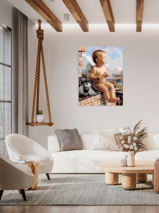 Картина по номерам &amp;quot;Купидон на крыше&amp;quot;