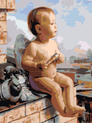 Картина по номерам &amp;quot;Купидон на крыше&amp;quot;