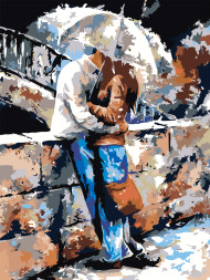 Картина по номерам &amp;quot;Пара под зонтом&amp;quot;