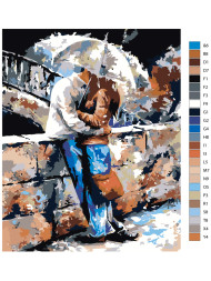 Картина по номерам &amp;quot;Пара под зонтом&amp;quot;