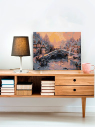 Raqamlar bo'yicha rasm "Qishloqda qish"