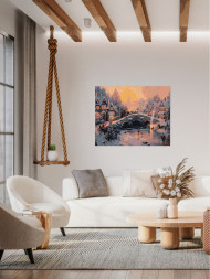 Raqamlar bo'yicha rasm "Qishloqda qish"