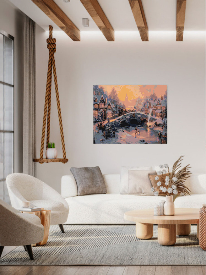 Raqamlar bo&amp;#039;yicha rasm &amp;quot;Qishloqda qish&amp;quot;