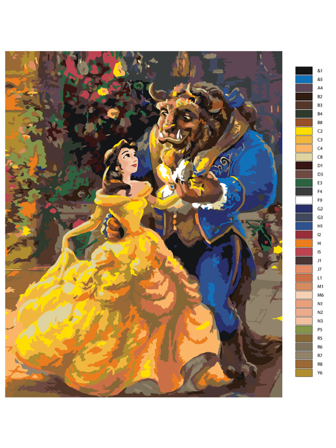 Raqamlar bo&amp;#039;yicha rasm &amp;quot;Go&amp;#039;zallik va hayvon&amp;quot;