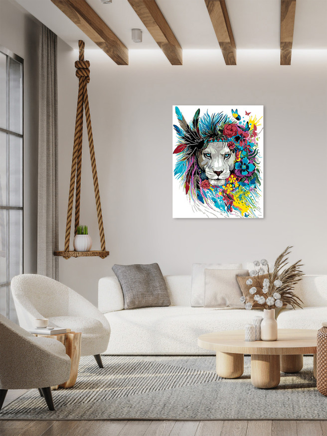 Raqamlar bo&amp;#039;yicha rasm &amp;quot;Gullar bilan sher&amp;quot;