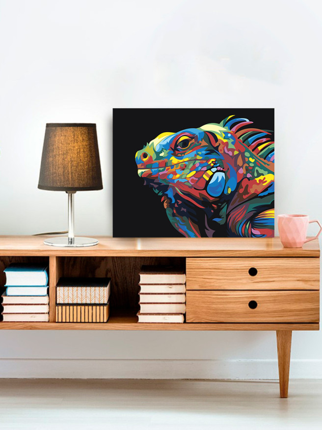 Картина по номерам &amp;quot;Разноцветный ящер&amp;quot;