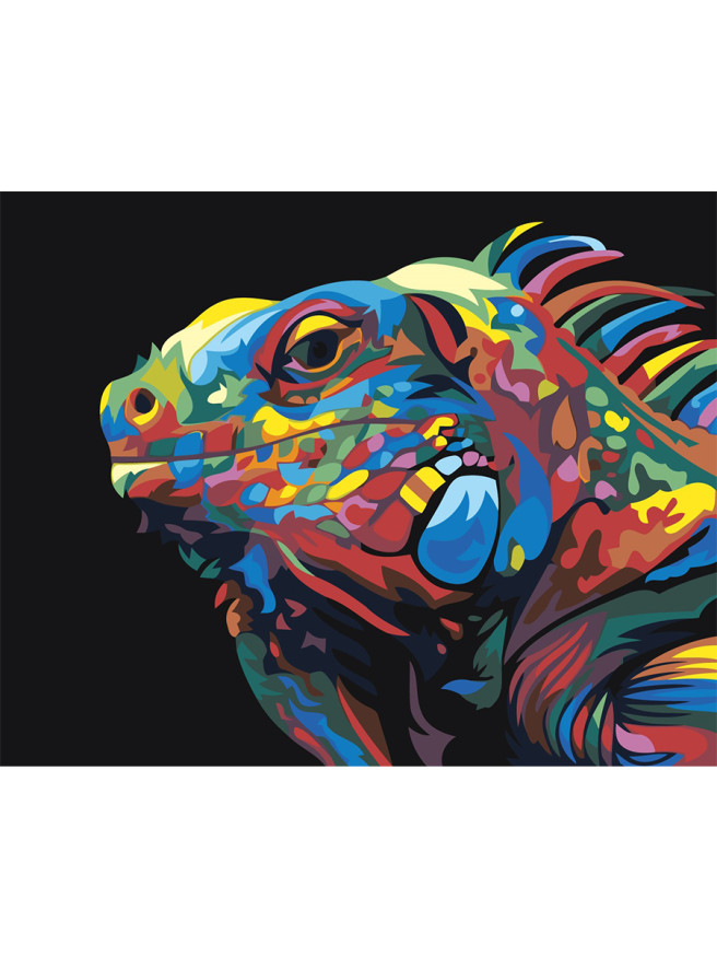 Картина по номерам &amp;quot;Разноцветный ящер&amp;quot;