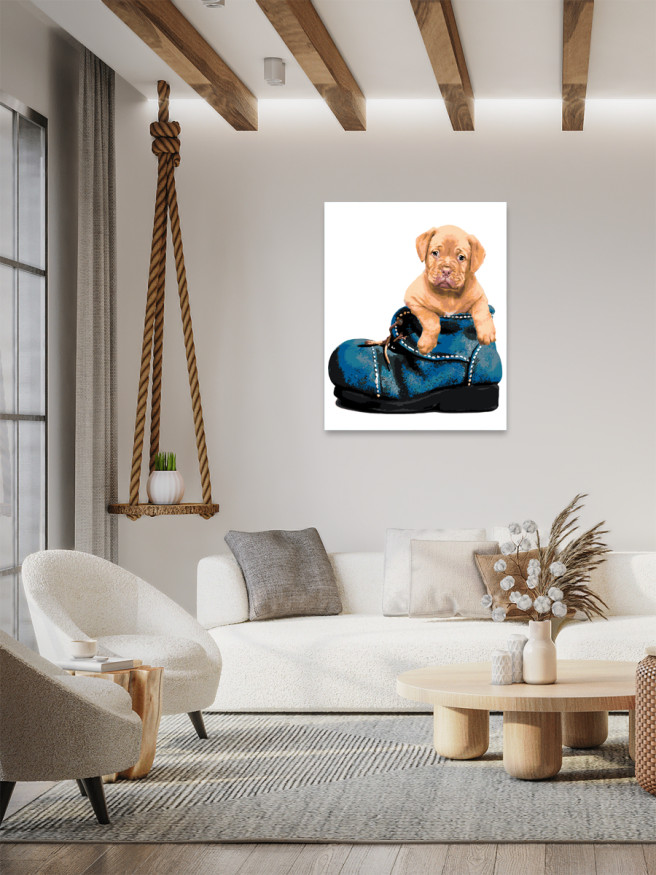 Raqamlar bo&amp;#039;yicha rasm &amp;quot;Oyoq kiyimdagi kuchukcha&amp;quot;