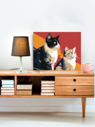 Картина по номерам &amp;quot;Пара котиков&amp;quot;